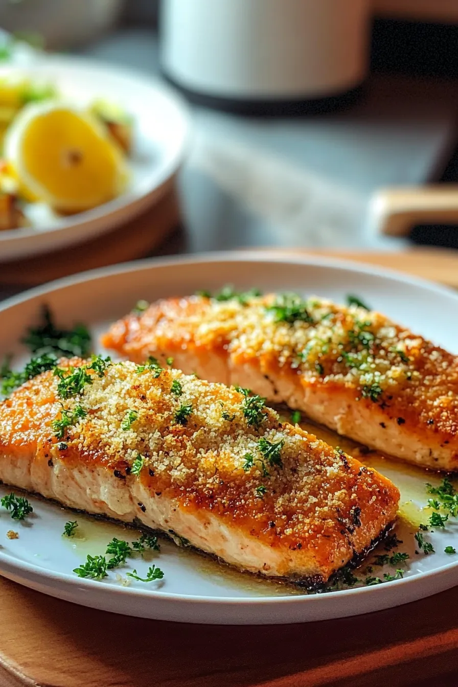 Crispy Parmesan Crusted Baked Salmon
