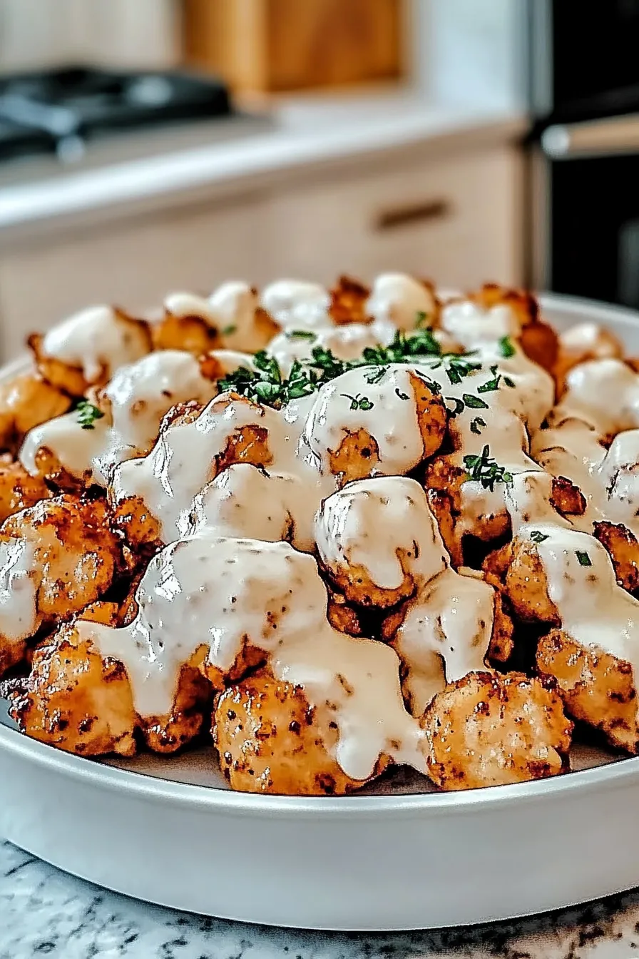Easy Honey Garlic Chicken Bites Over Creamy Rice