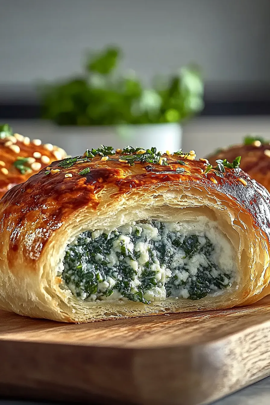Flaky Spinach Feta Puff Pastry Golden Brown Delights