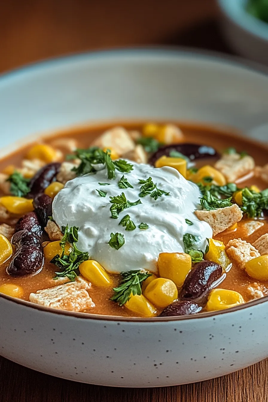 Hearty Chicken Taco Soup 