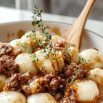Hearty Ground Beef & Potato Hobo Casserole in a Baking Dish
