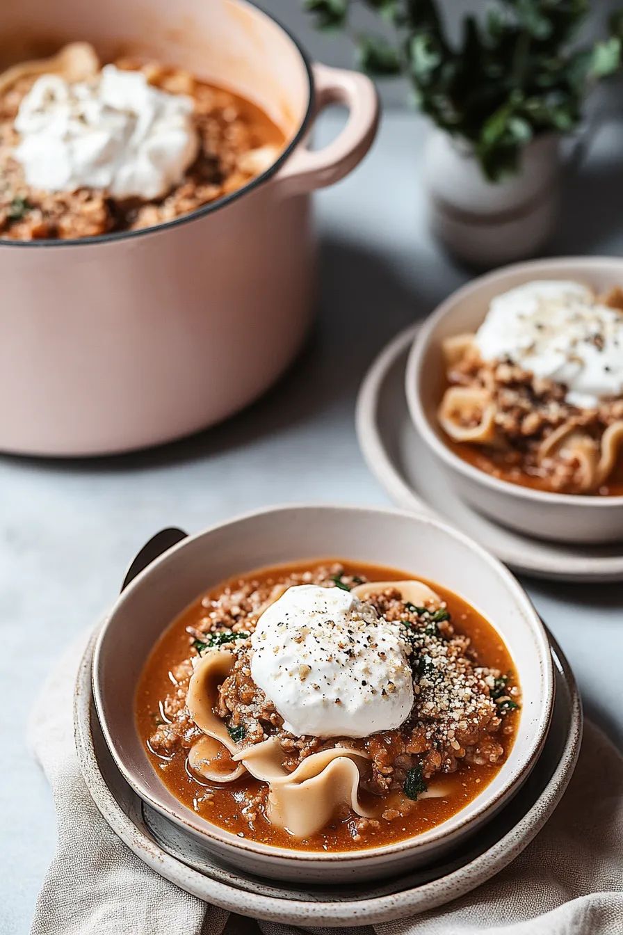 One Pot Lasagna Soup