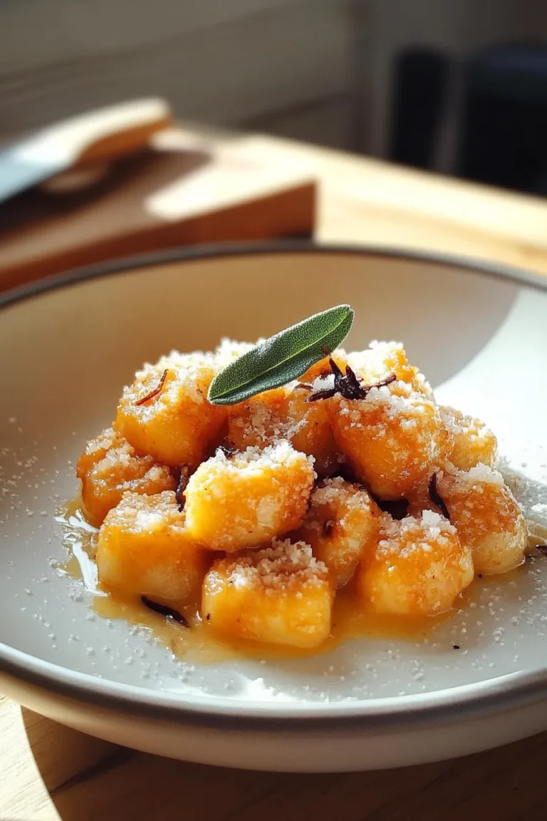 Homemade Pumpkin Gnocchi Served with Sage Butter Sauce