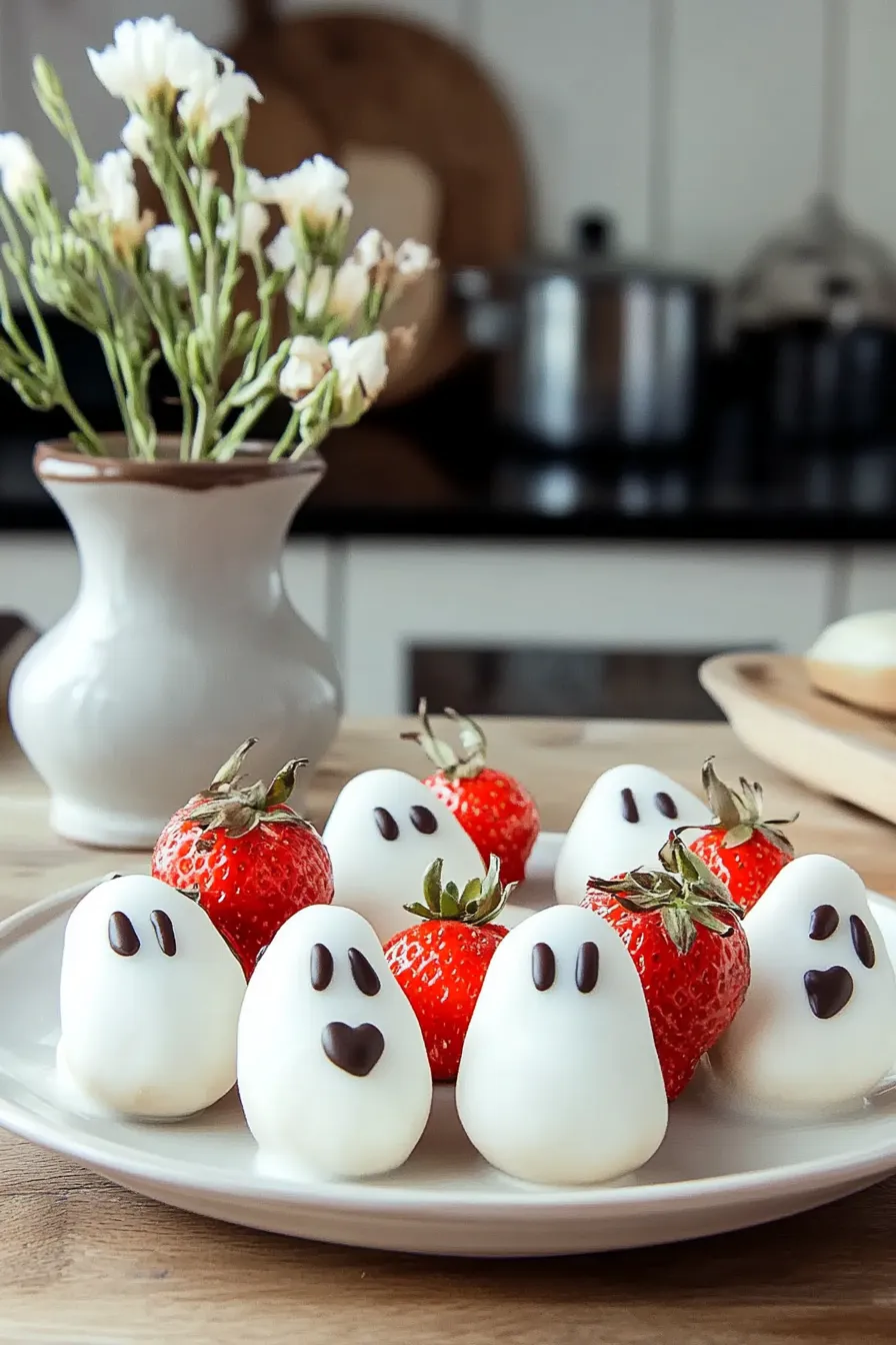 Quick & Creepy Ghost Strawberries