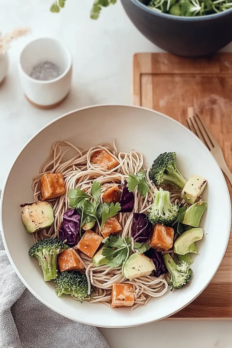 Savory Tofu Noodle Stir-Fry with Fresh Spring Vegetables