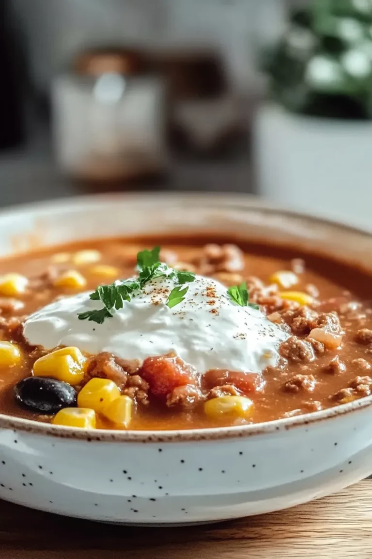 Slow Cooker Taco Soup in a Bowl