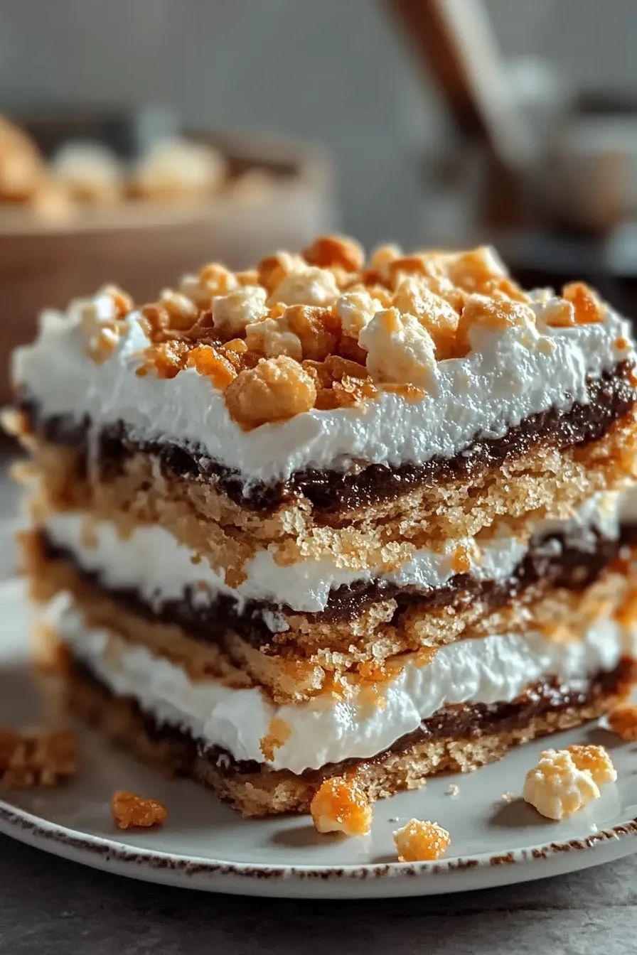 S’mores Seven Layer Bars Delicious Cross-Section