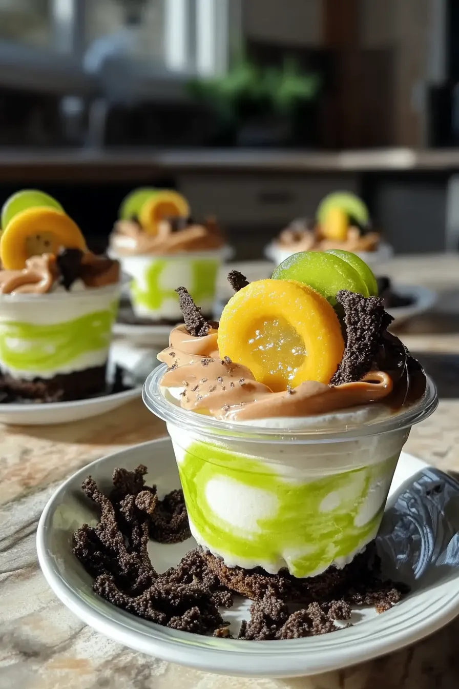 Zombie Pudding Cups Halloween Treats - Spooky Dessert Delight