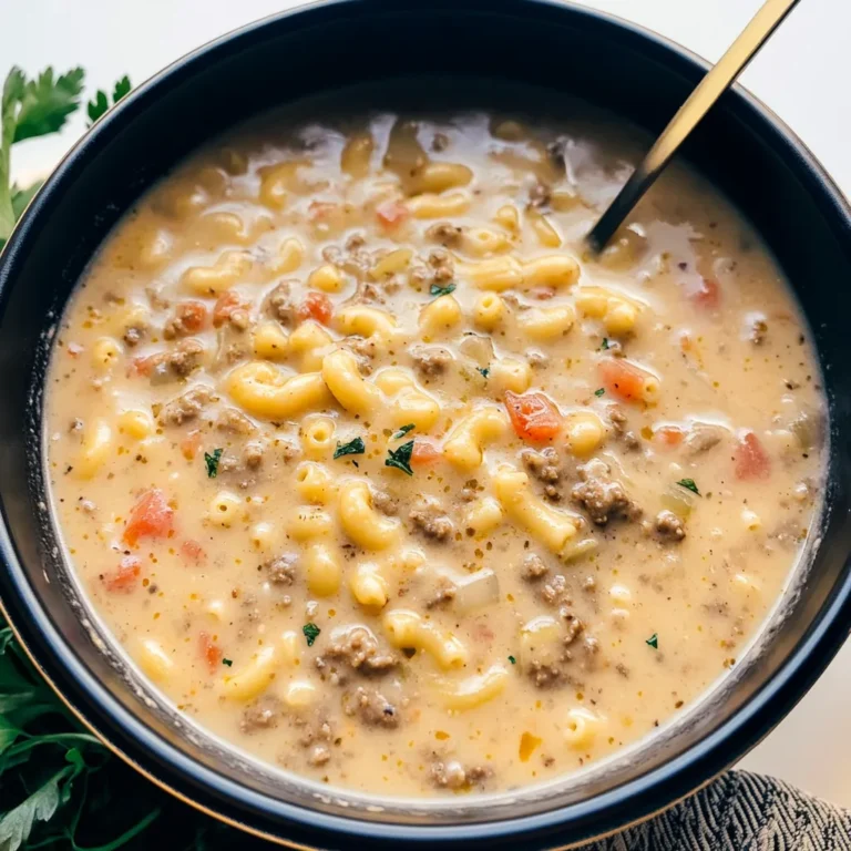 Cheeseburger Macaroni Soup