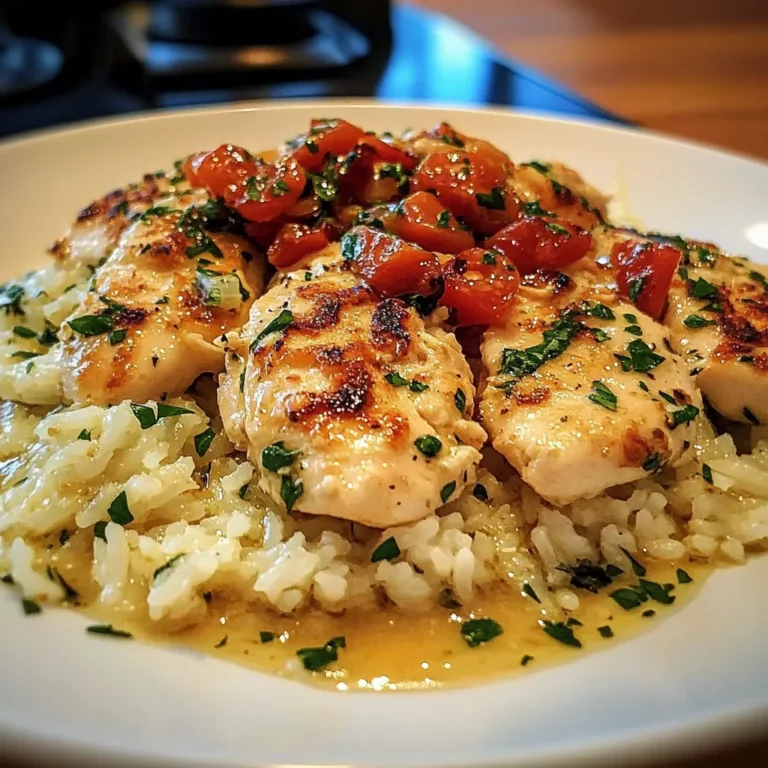 Chicken Scampi with Garlic Parmesan Rice