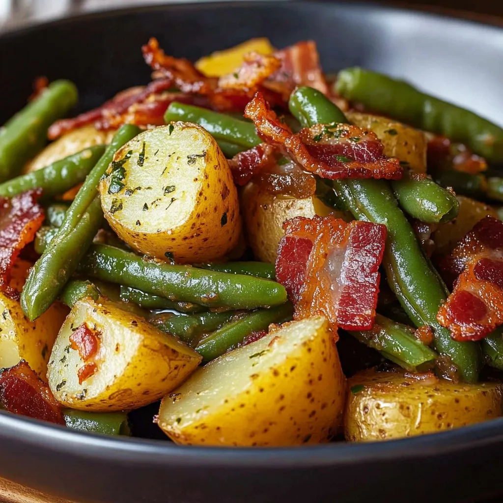 Country Ranch Green Beans and Potatoes with Bacon Recipe