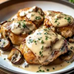 Creamy Garlic Mushroom Chicken Thighs
