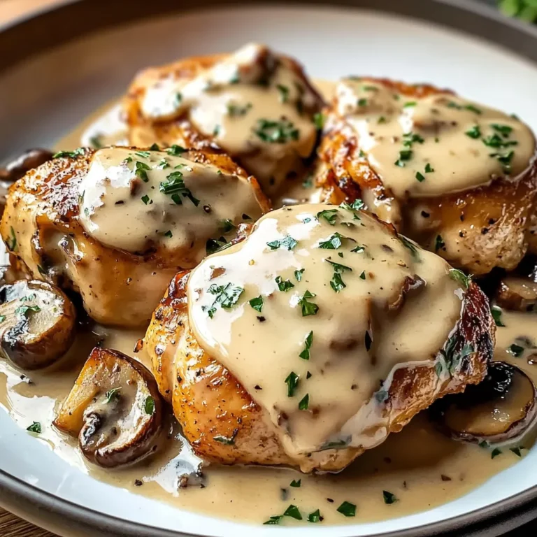 Creamy Garlic Mushroom Chicken Thighs