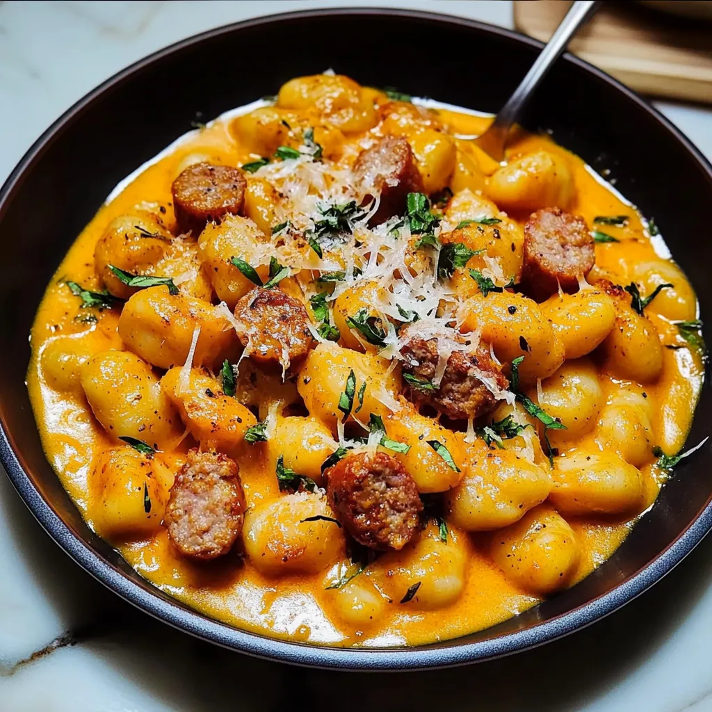 Creamy Pumpkin Gnocchi with Italian Sausage Recipe
