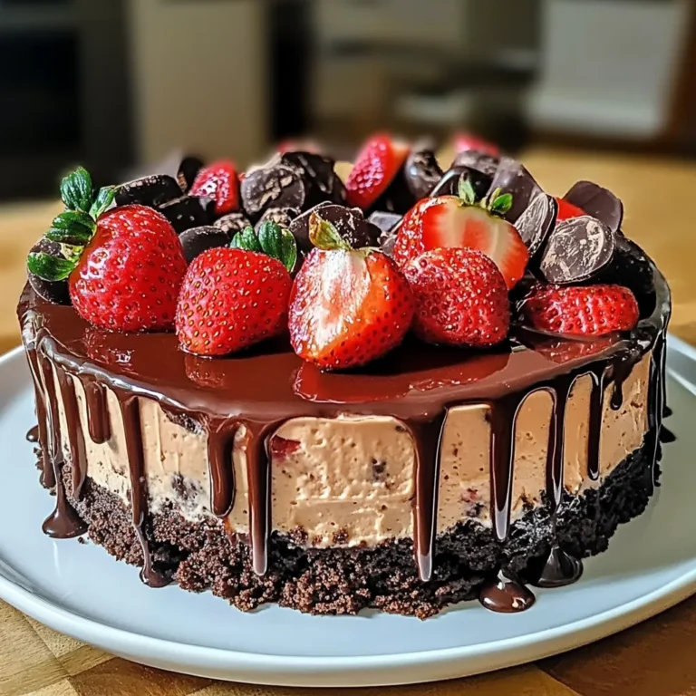Double Chocolate Strawberry Cheesecake Delight