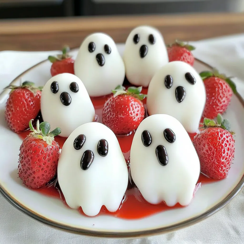 GHOSTLY STRAWBERRIES HALLOWEEN FOOD IDEA