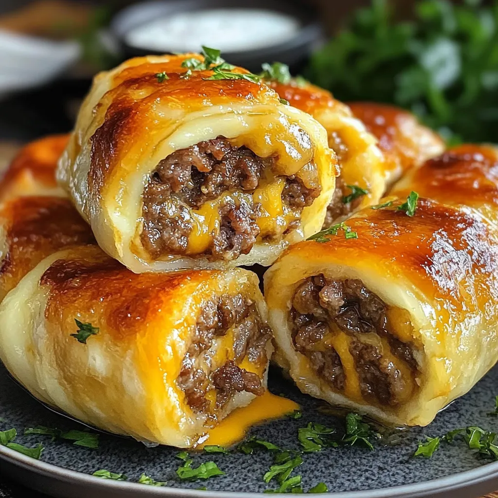 Garlic Butter Cheeseburger Rollups