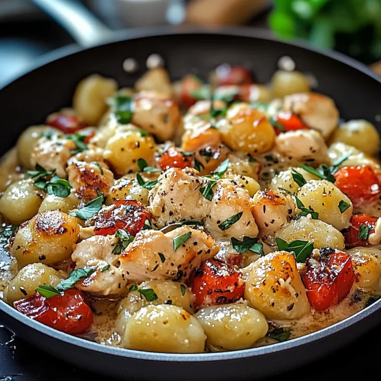 Garlic Chicken Gnocchi Skillet: Quick 1-Minute Meal!