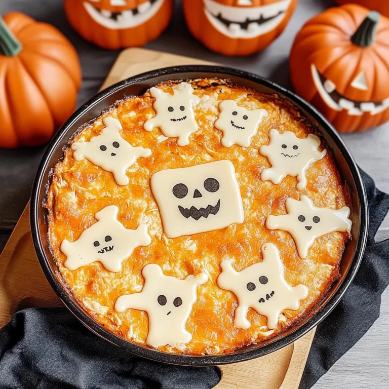Halloween Buffalo Chicken Dip (Boo-ffalo Dip)