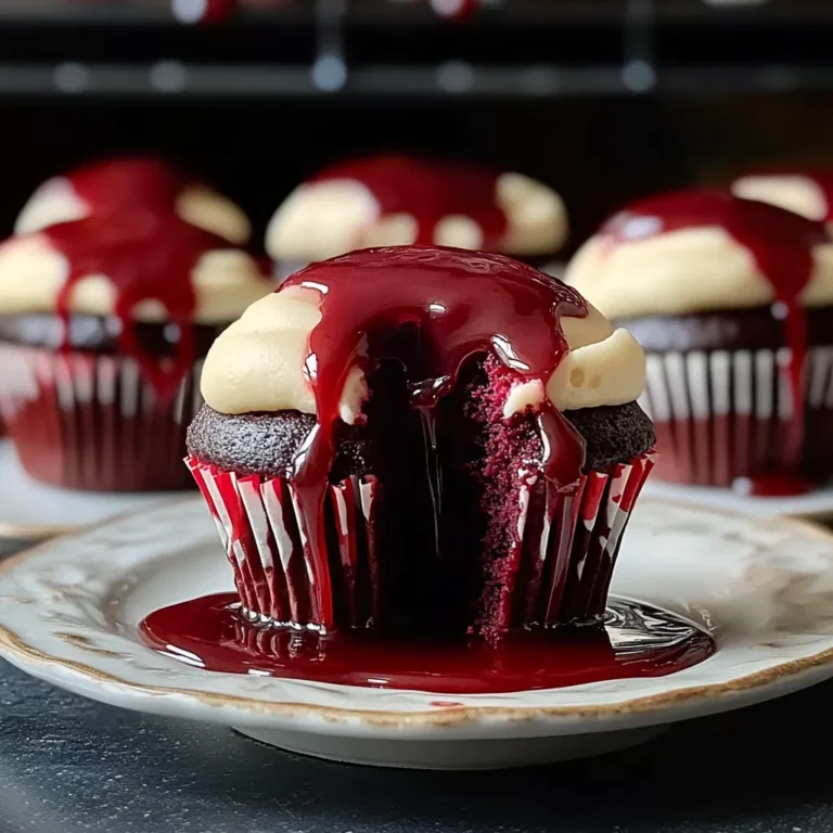 Halloween Vampire Bite Cupcakes
