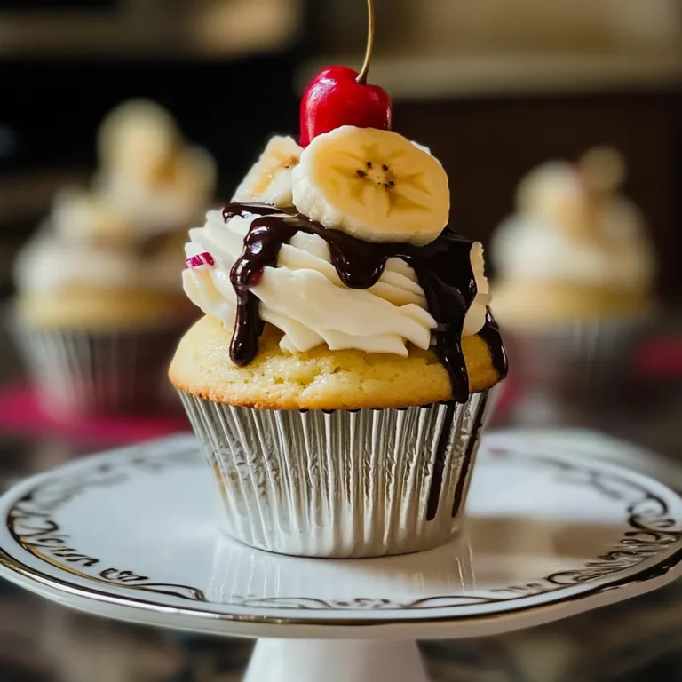 Homemade Banana Split Cupcakes