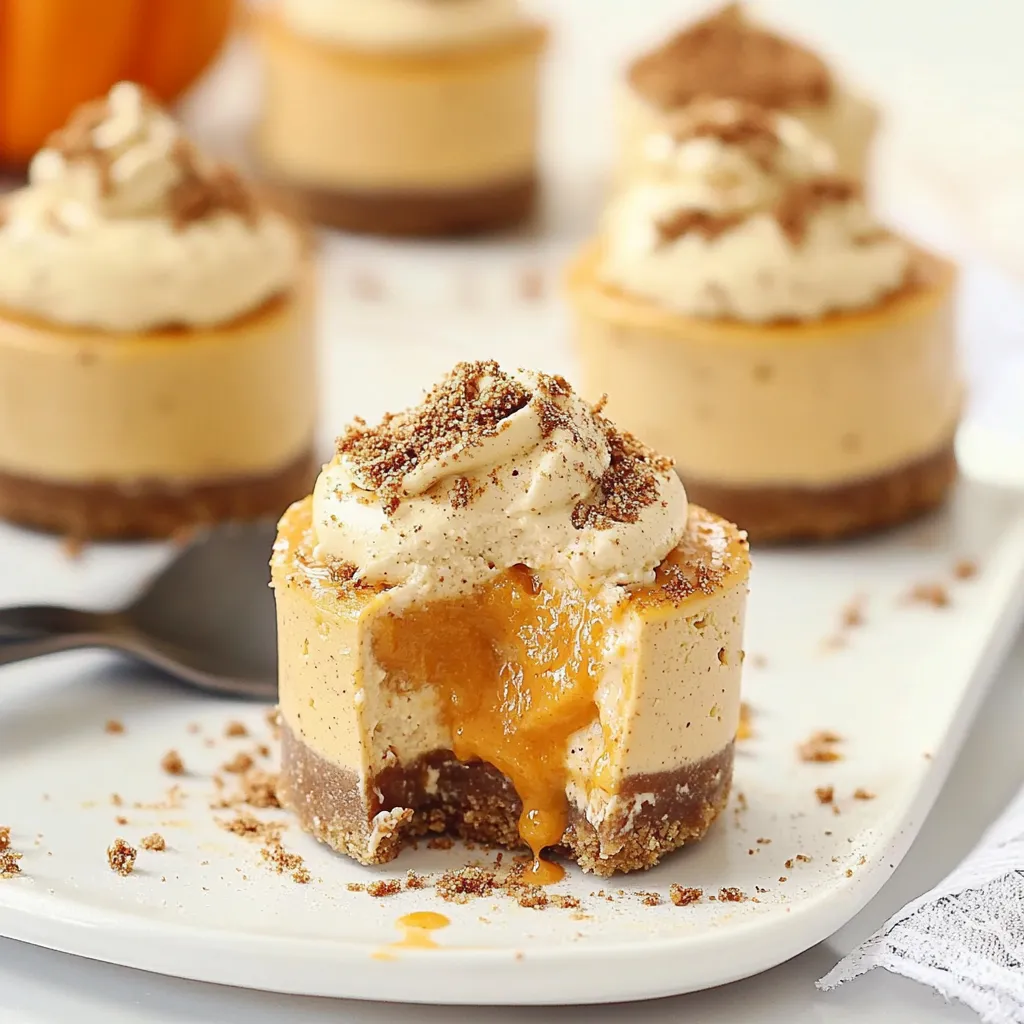 NO BAKE PUMPKIN MINI CHEESECAKES