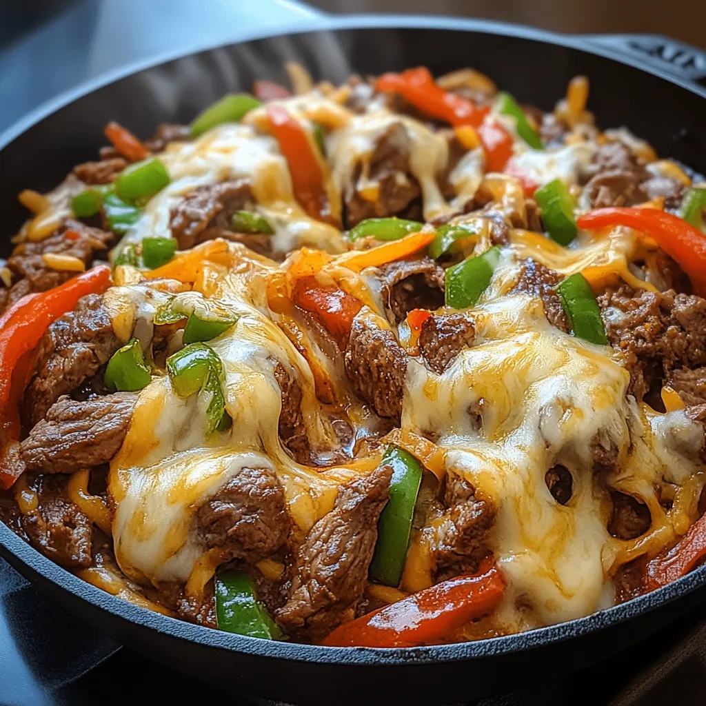 Queso Steak Fajita Skillet