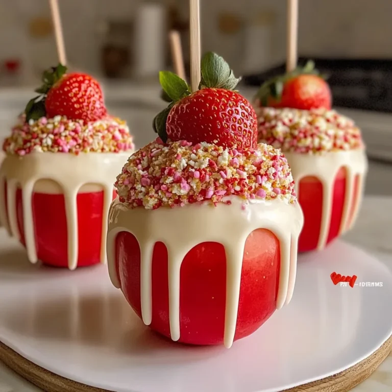 Strawberry Shortcake Candy Apples