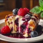 Wild Berry Bread Pudding Drizzled