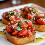 AUTHENTIC ITALIAN TOMATO BRUSCHETTA WITH GARLIC PARMESAN TOASTS