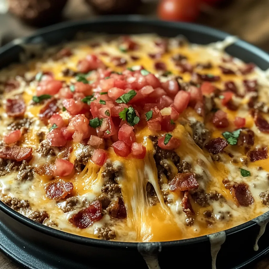 Bacon Cheeseburger Queso Dip for Parties & Game Day