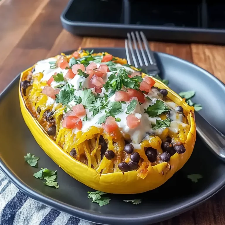 Black Bean Spaghetti Squash Enchilada Boats