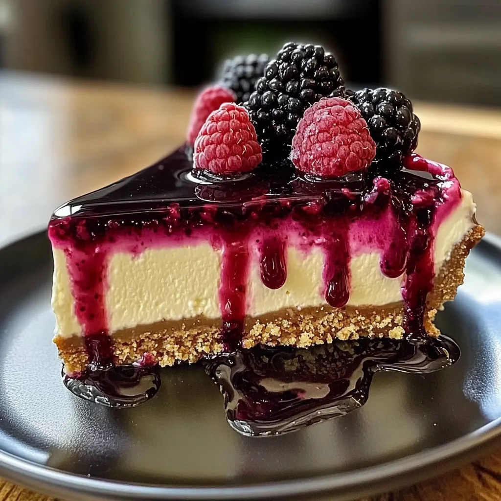 Blackberry Raspberry Cheesecake - Creamy & Fruity Dessert Recipe
