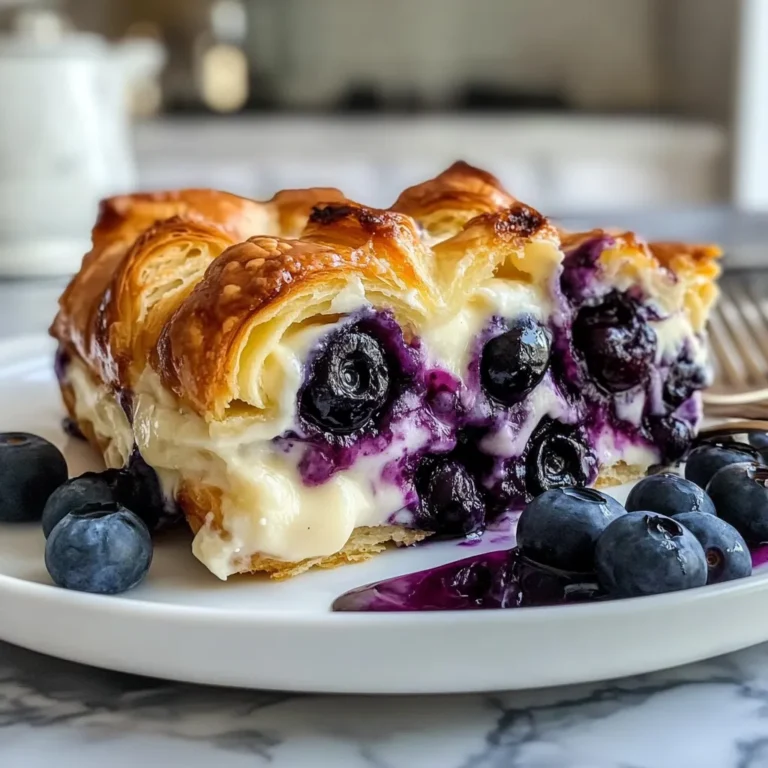 Blueberry Cream Cheese Croissant Casserole - Easy Breakfast Or Brunch Bake