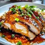 Caramelised Soy Chicken in Garlic Ginger Broth with Rice