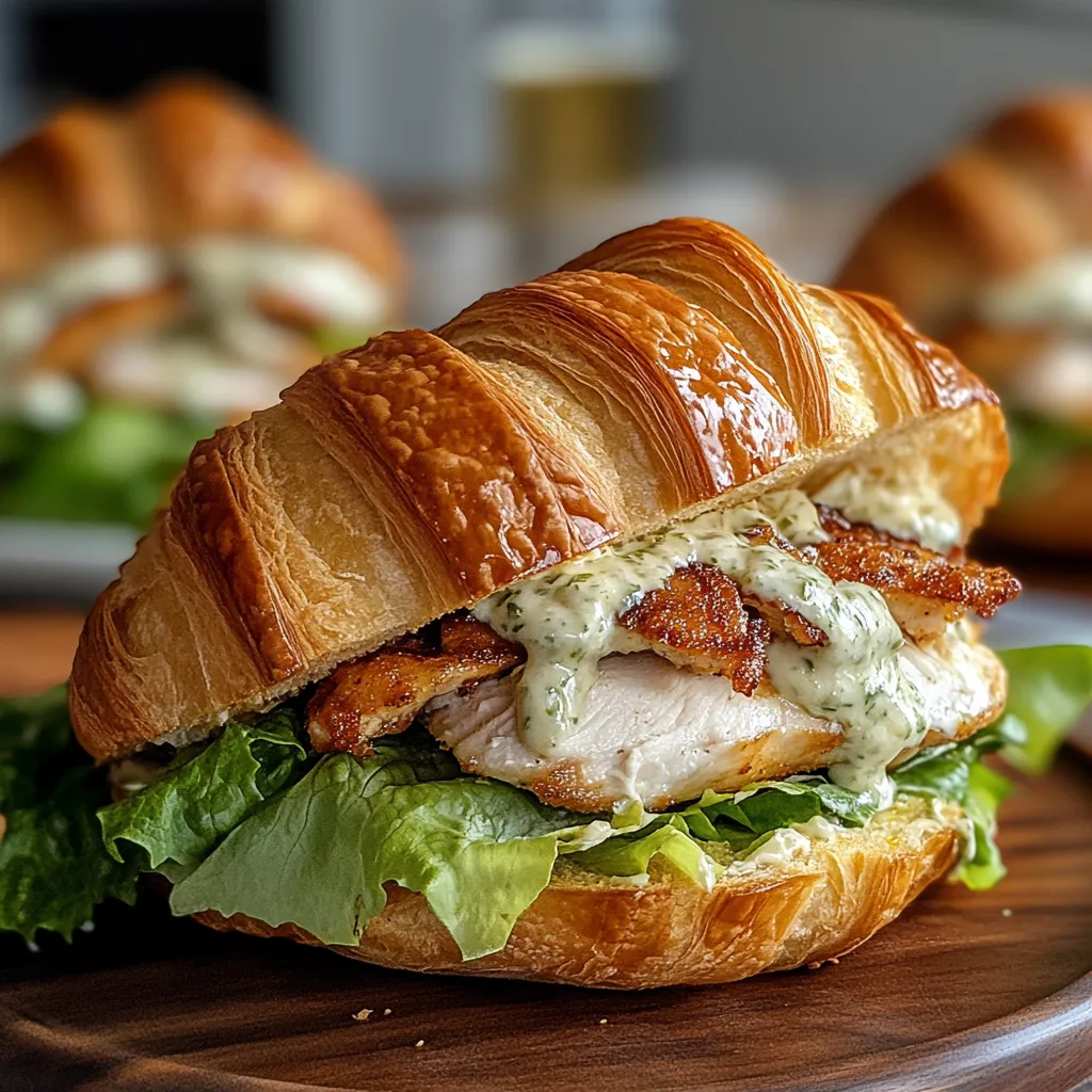 Chicken Caesar Croissant Sandwich Recipe