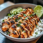 Chili Chicken Bowl with Coconut Lime Drizzle