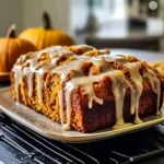 Cinnamon Roll Pumpkin Bread with Cream Cheese Glaze
