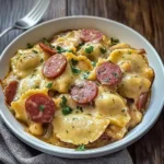Classic Crockpot Pierogi Casserole with Kielbasa