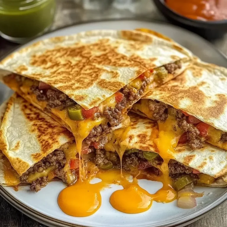 Crispy & Satisfying Cheeseburger Quesadillas