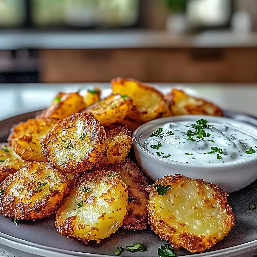Crispy Smashed Potatoes with Zesty Yogurt Dip