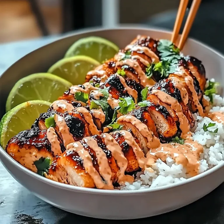 DELICIOUS SWEET CHILI CHICKEN BOWL WITH COCONUT LIME DRIZZLE RECIPE