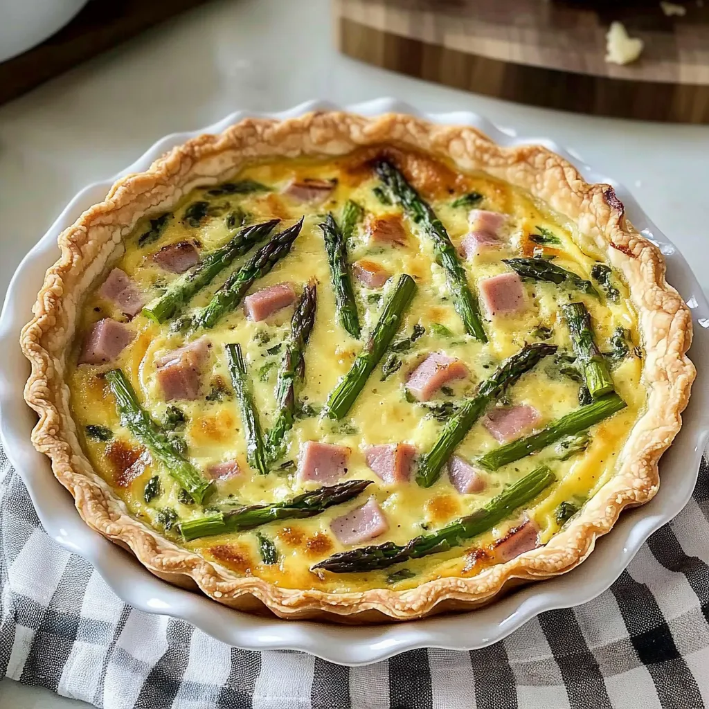 Easy Ham Asparagus Gruyere Quiche