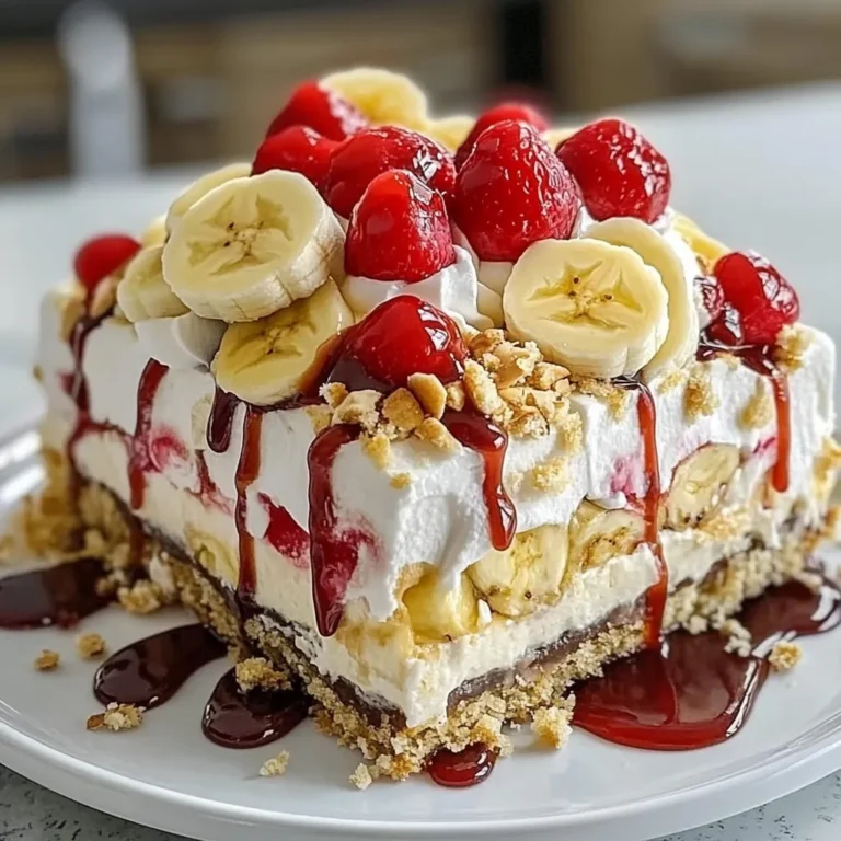 Easy No-Bake Banana Split Cake