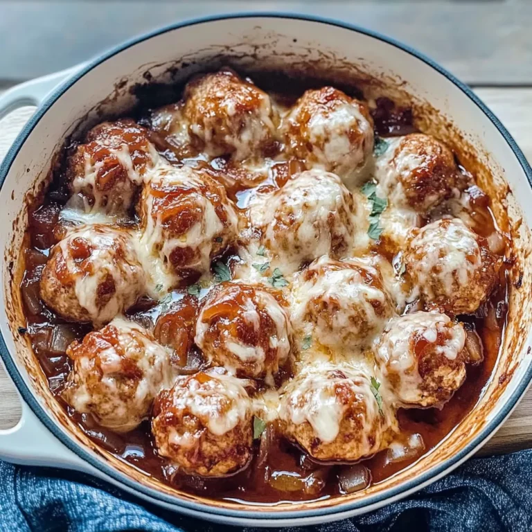 French Onion Chicken Meatballs