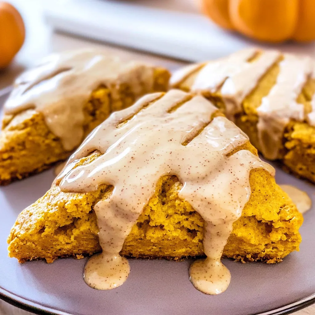 PUMPKIN SCONES WITH MAPLE CINNAMON GLAZE