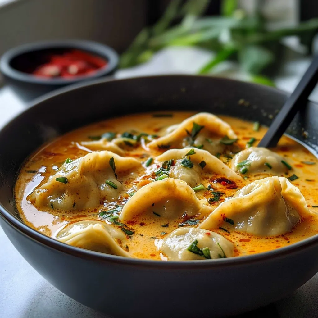 Quick Coconut Curry Soup with Dumplings