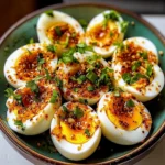 Spicy Chili Garlic Deviled Eggs