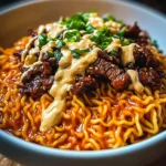 Ultimate Spicy Korean Ramen w/ Grilled Beef Cream Sauce