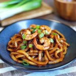 YAKI UDON WITH SHRIMP (JAPANESE STIR FRIED NOODLES)